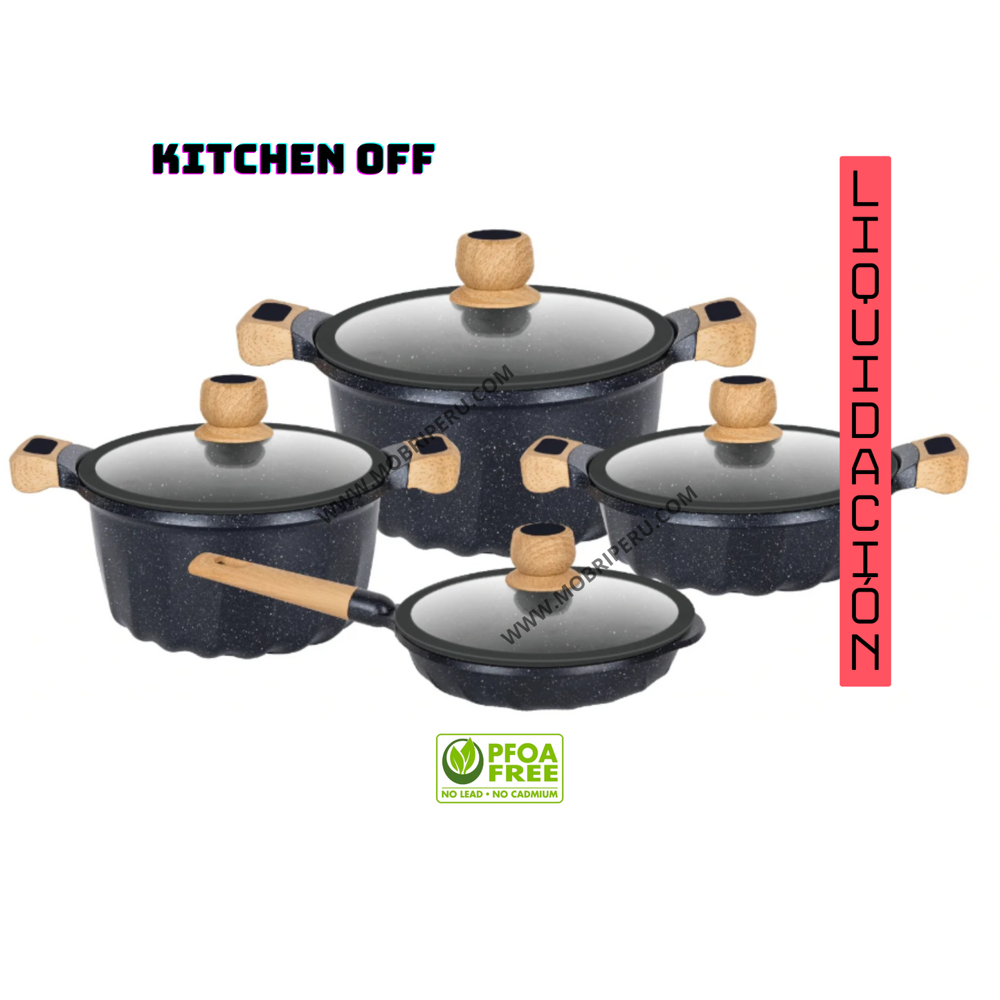 SET DE OLLAS 8PIEZAS KITCHEN OFF