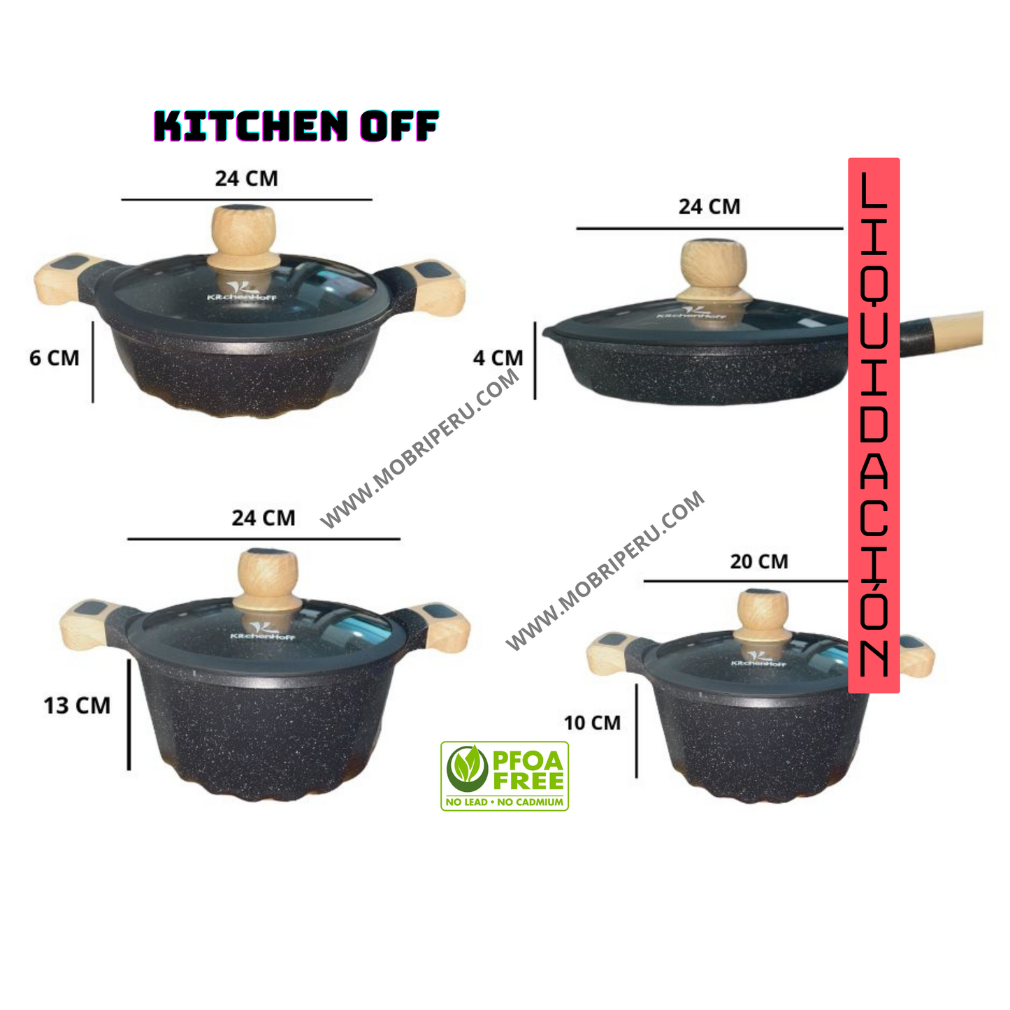 SET DE OLLAS 8PIEZAS KITCHEN OFF