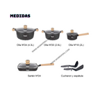 JUEGO OLLAS REYNA DAKOTA 10PZ ROCA VOLCÁNICA