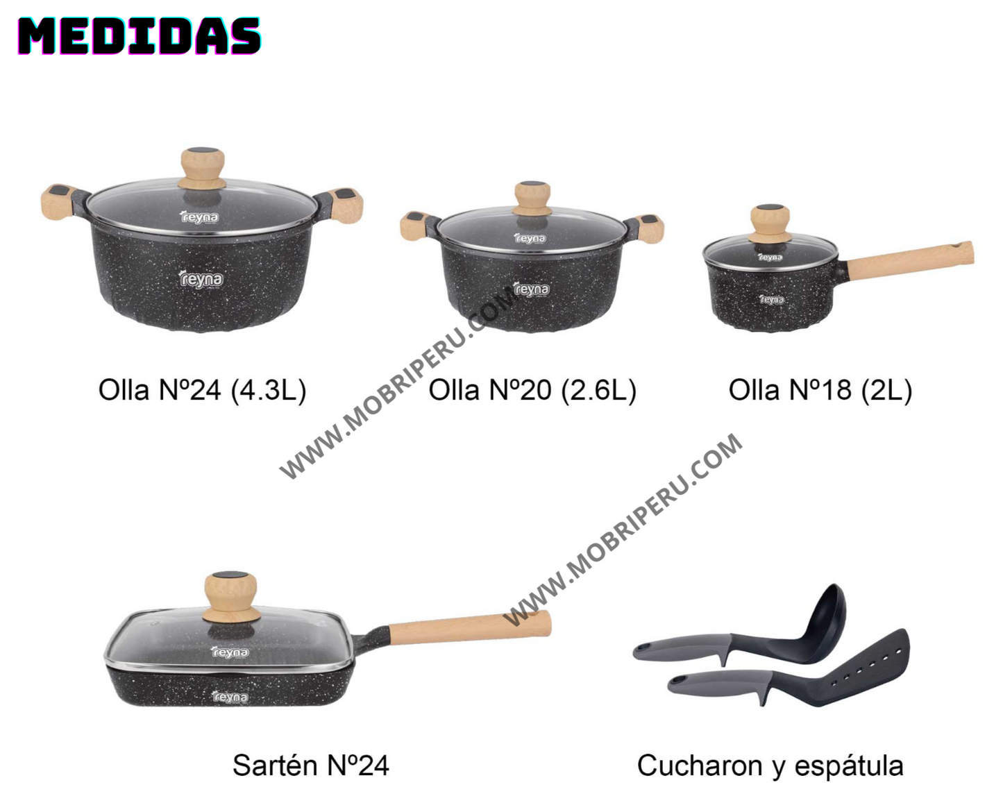 JUEGO DE OLLAS ROCA VOLCÁNICA 10PC DAKOTA DE REYNA