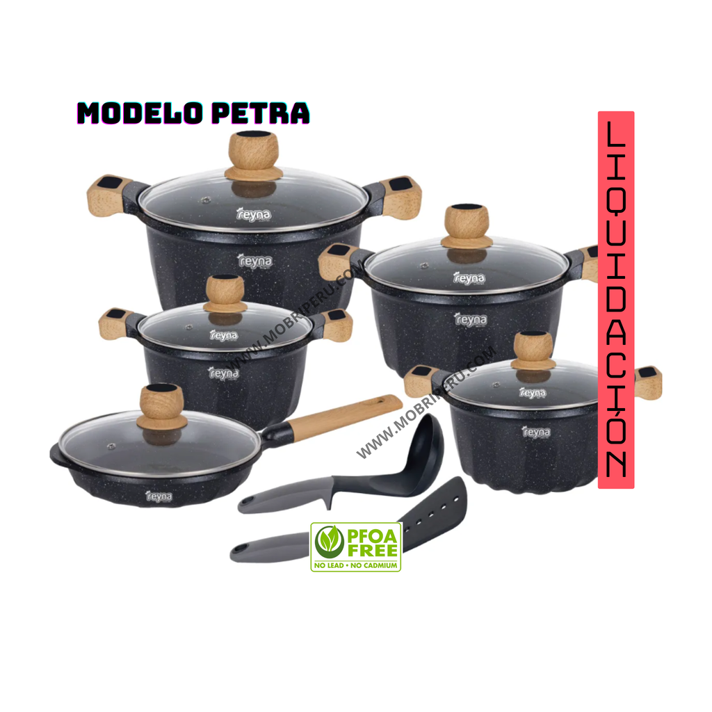 JUEGO OLLAS REYNA PETRA 12PZ ROCA VOLCÁNICA