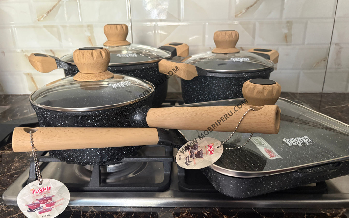 JUEGO DE OLLAS ROCA VOLCÁNICA 10PC DAKOTA DE REYNA