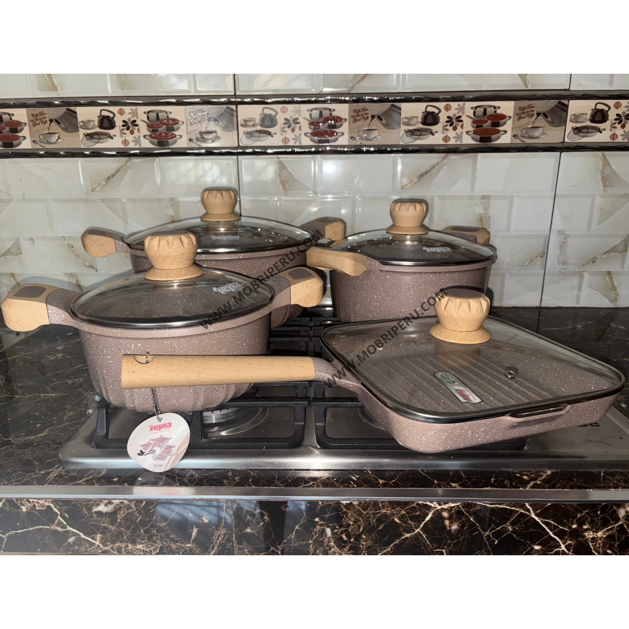 JUEGO OLLAS REYNA SIENA 10PZ ROCA VOLCÁNICA