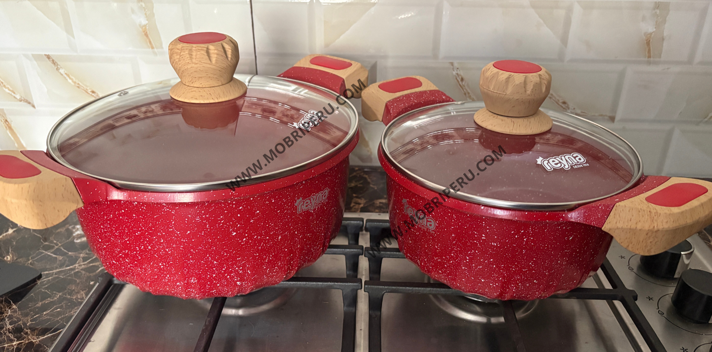 JUEGO DE OLLAS ROCA VOLCÁNICA 10PC DAKOTA DE REYNA